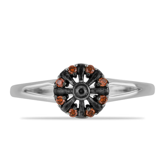 Silberring mit rotem Diamant