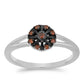 Silberring mit rotem Diamant